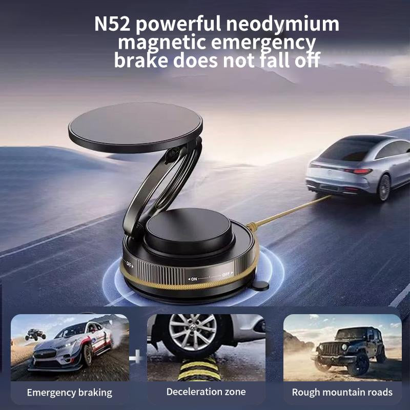 Universal 360° Rotating Magnetic Phone Holder – Strong Suction Stand for Car, Mirror, or Home Use