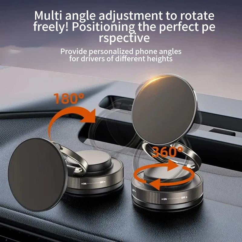 Universal 360° Rotating Magnetic Phone Holder – Strong Suction Stand for Car, Mirror, or Home Use