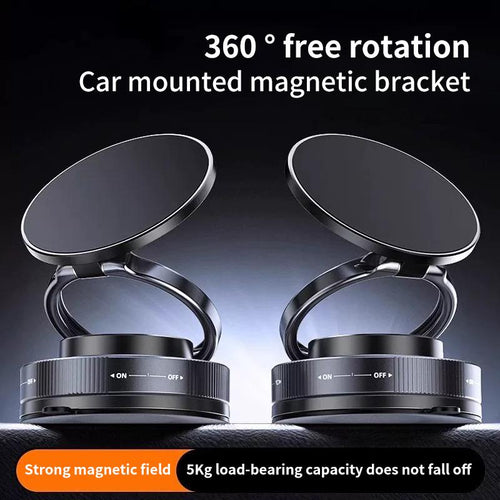 Universal 360° Rotating Magnetic Phone Holder – Strong Suction Stand for Car, Mirror, or Home Use